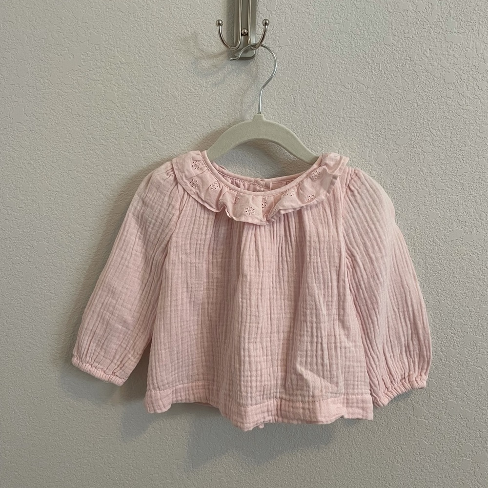 Baby Gap Pink Smock Long Sleeve 12-18 Months